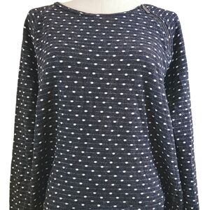 Liz Claiborne polka dot sweatshirt.  100% cotton. Size Petite Large. Vintage